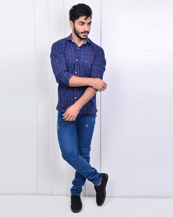پیراهن مردانه چهارخانه مدل 2878