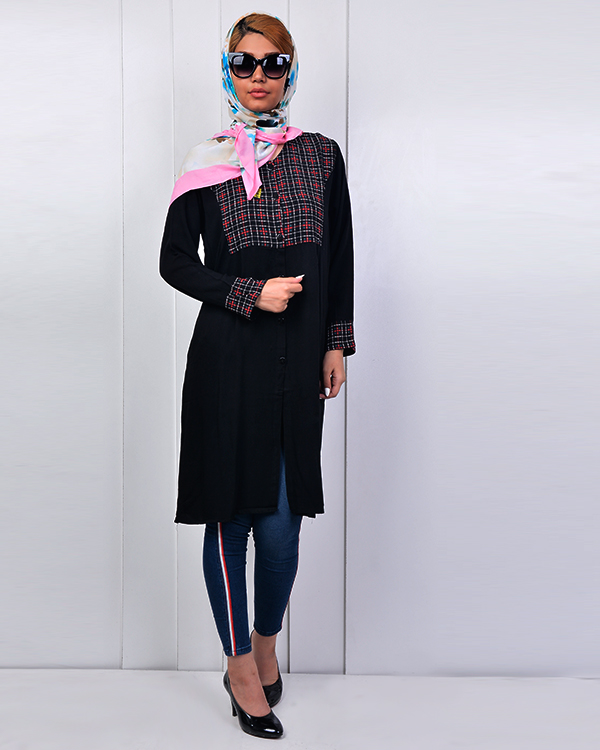 مانتو نخی سایز بزرگ مدل 2851