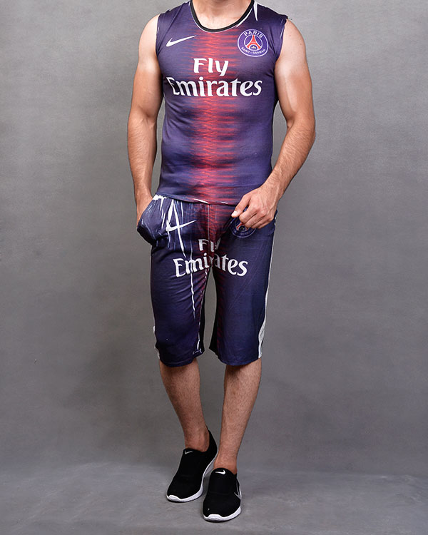 ست رکابی و شلوارک ورزشی مردانه Paris S G مدل 2800