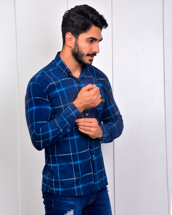 پیراهن مردانه خط سوزنی مدل 2783
