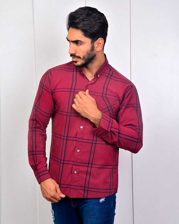پیراهن چهارخانه دوخط مدل 2787