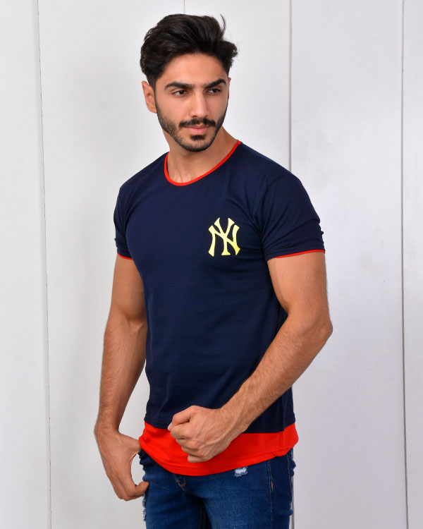 تی شرت یقه گرد NY مدل 2774