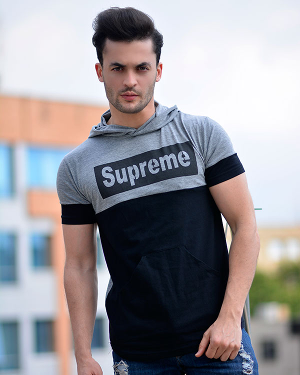 تیشرت کلاه دار مردانه supremeمدل 5987