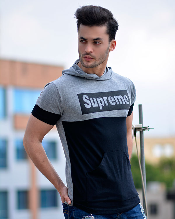 تیشرت کلاه دار مردانه supremeمدل 5987