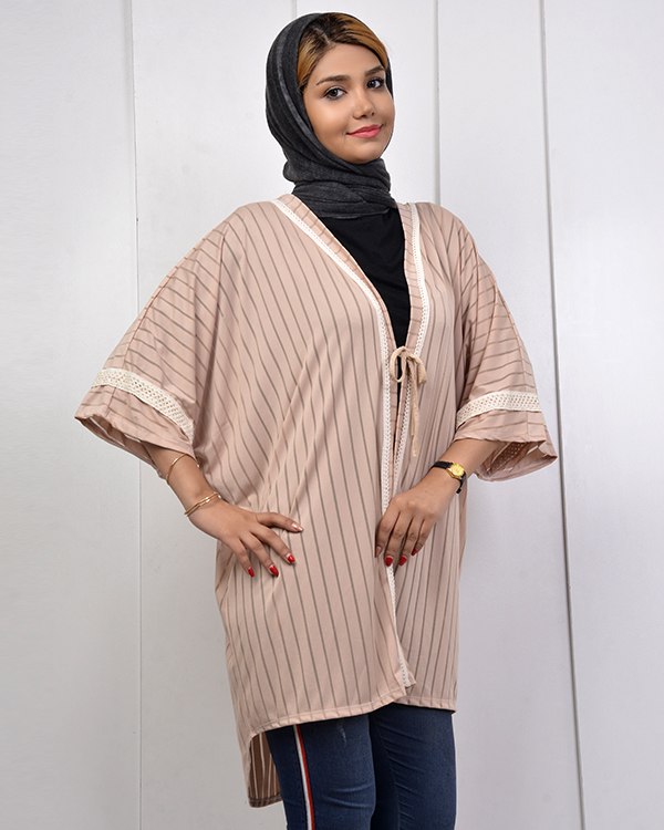 مانتو پانچ نواردار طرح یاس مدل 2650