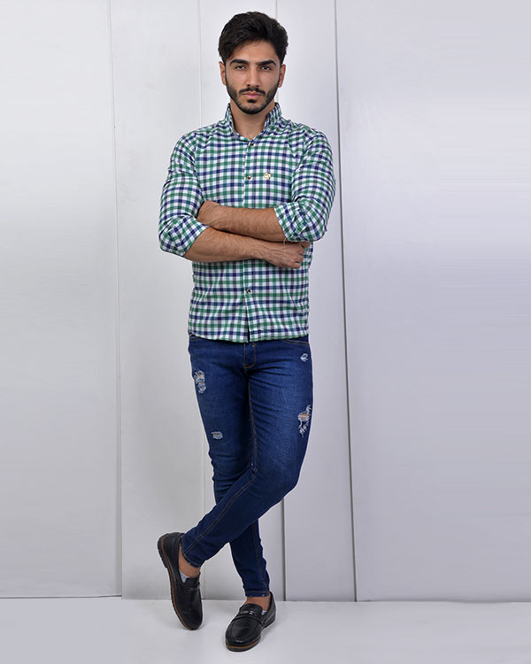 پیراهن مردانه چهارخانه رنگی مدل 2629