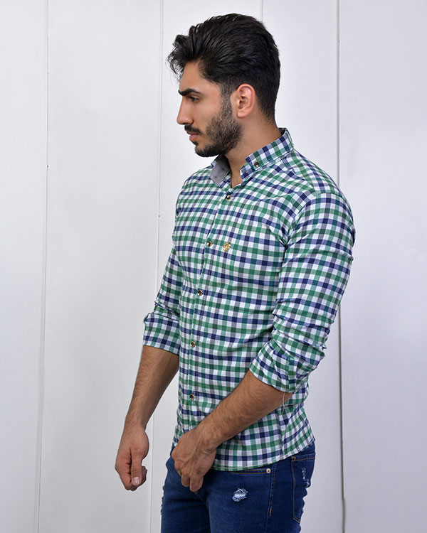 پیراهن مردانه چهارخانه رنگی مدل 2629