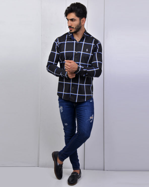 پیراهن مردانه چهارخانه POLOمدل 2627