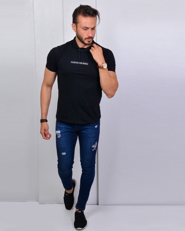 تی شرت یقه شالی مدل 2448