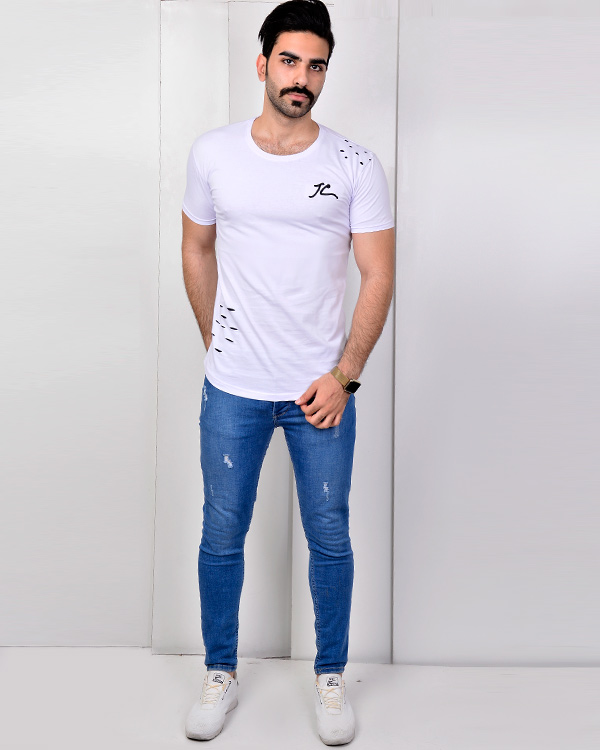 تی شرت یقه گرد زاپ دار مدل 1573