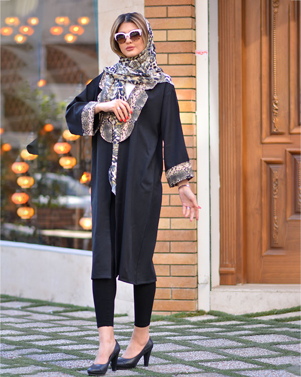 مانتو کتی دخترانه یقه پوست ماری مدل 5877
