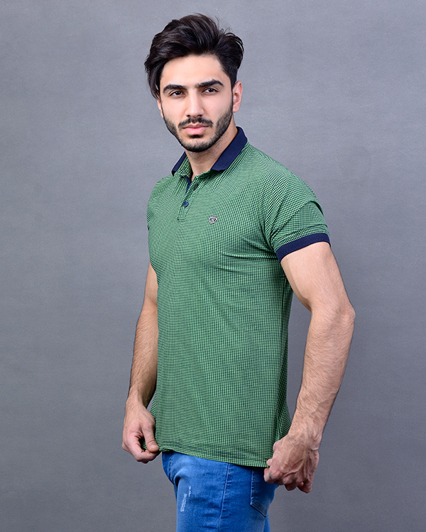پولوشرت مردانه چهارخانه ریز مدل 8711