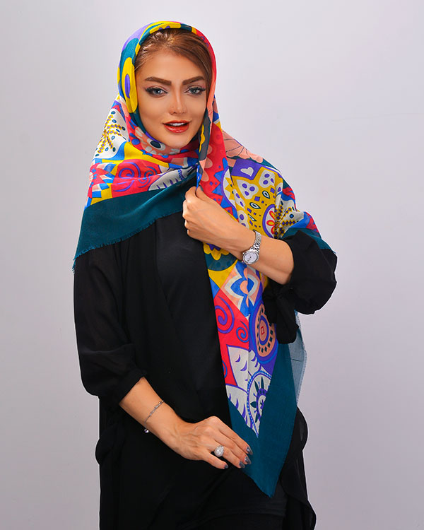 روسری طرح دار نخی مدل 2141