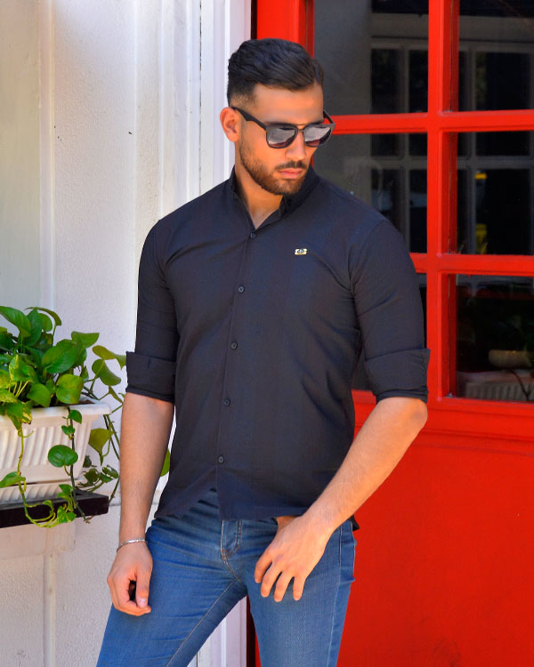 پیراهن مردانه مشکی مدل 2227