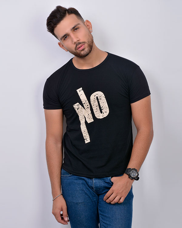 تی شرت یقه گرد مردانه NO مدل 2321