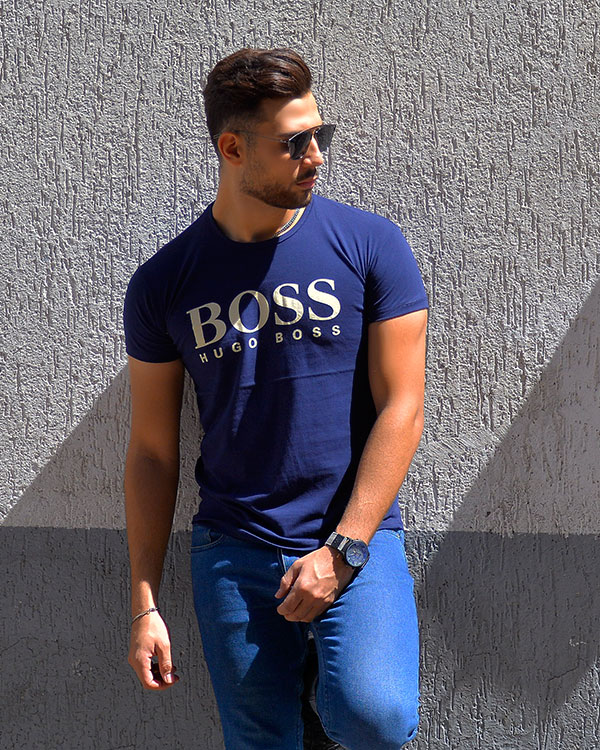 تی شرت مردانه طرح BOSSمدل 2426