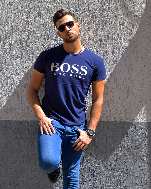 تی شرت مردانه طرح BOSSمدل 2426