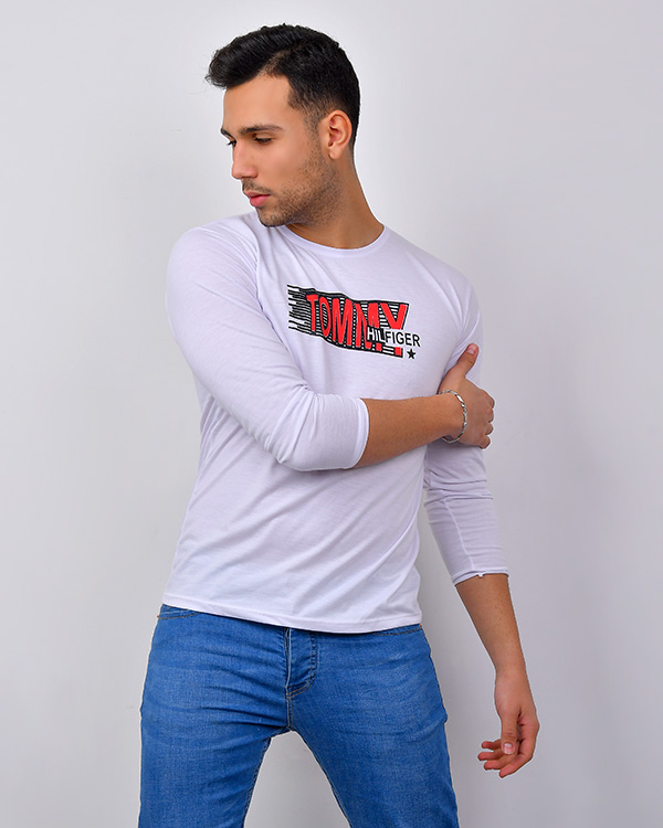 تی شرت آستین بلند مردانه TOMMY مدل 1024