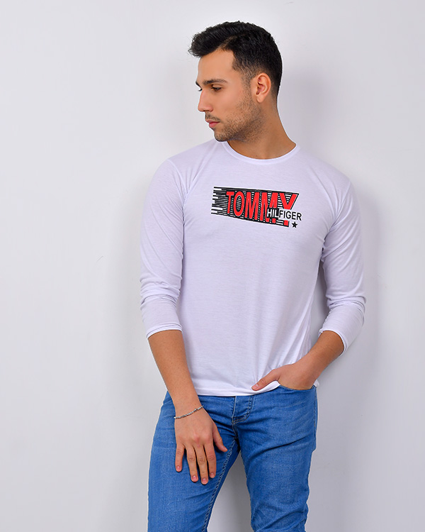 تی شرت آستین بلند مردانه TOMMY مدل 1024