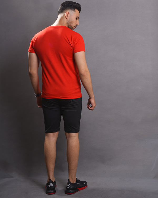 ست تیشرت وشلوارک NIKE طرحHOKO (مشکی-قرمز) مدل 5871