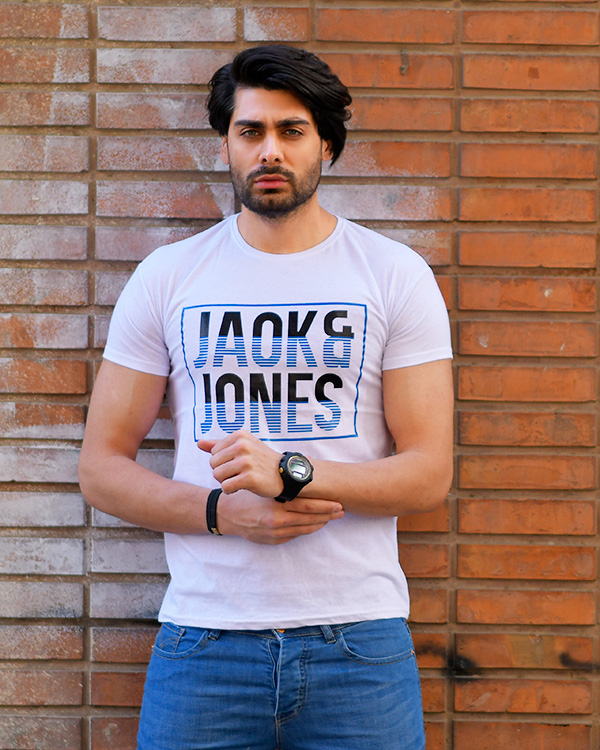 تی شرت مردانه نخی jack & jones مدل 3112