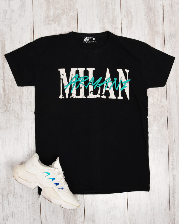 تی شرت مردانه نخی طرح milan مدل 3111