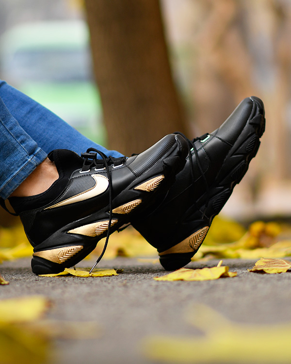 کفش مردانه NIKE طرح PIKA مشکی- طلایی مدل 4582