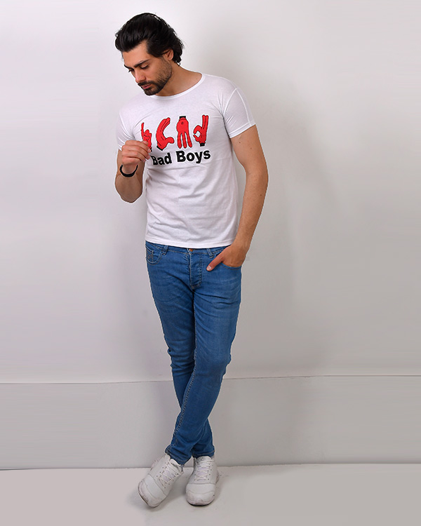 تی شرت یقه گرد مردانه bad boys مدل 0012