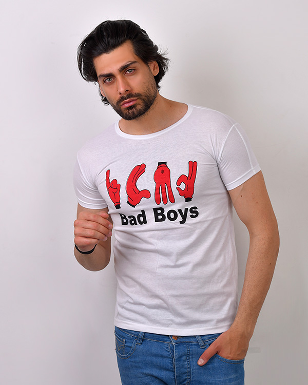 تی شرت یقه گرد مردانه bad boys مدل 0012