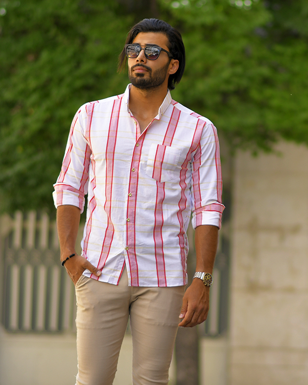 پیراهن مردانه گوچی دو رنگ مدل 0203