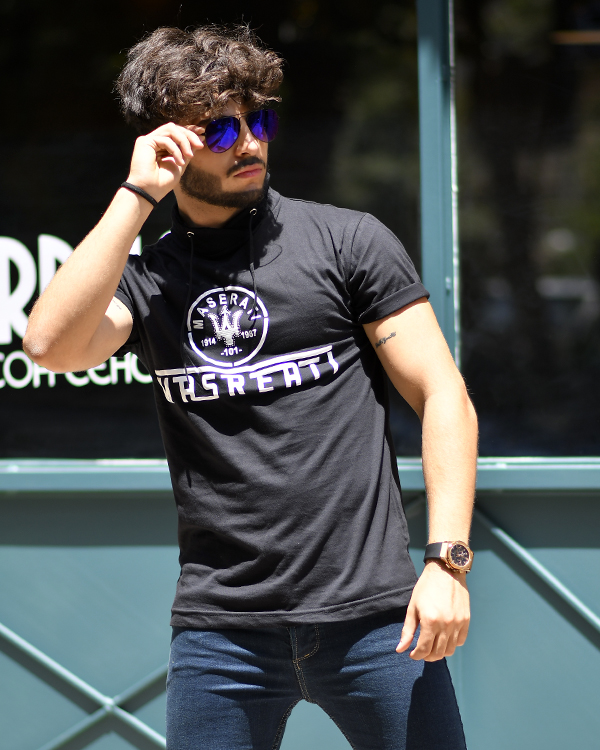 تی شرت یقه شالی طرح MASERATI مدل 0320