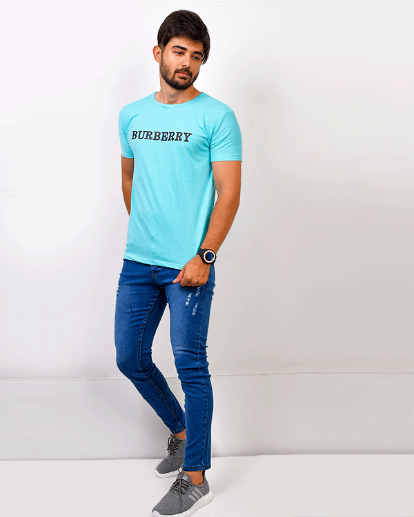 تی شرت مردانه یقه گرد burberry مدل 0351