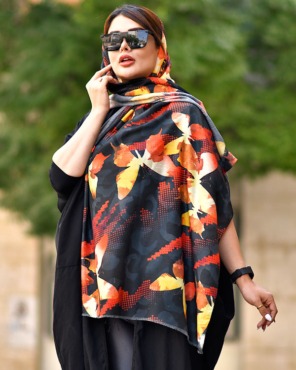 شال دخترانه طرح پروانه مدل 0372