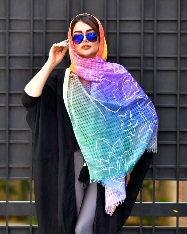 شال دخترانه رنگین کمان مدل 0383