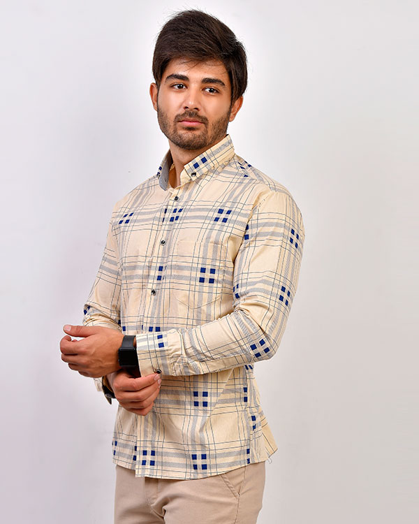 پیراهن مردانه مکعبی سوزنی مدل 0412