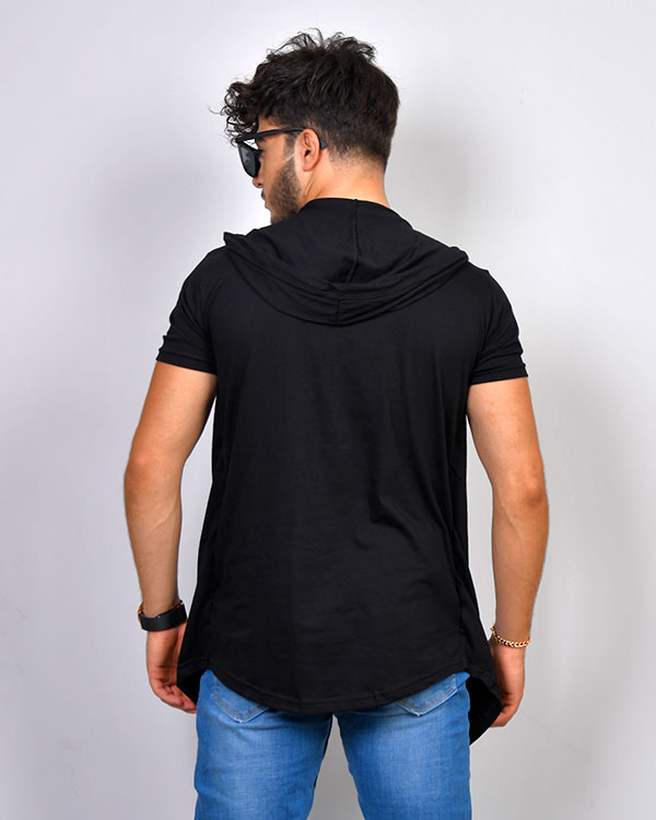 تی شرت کلاه دار یقه گرد مدل 0568