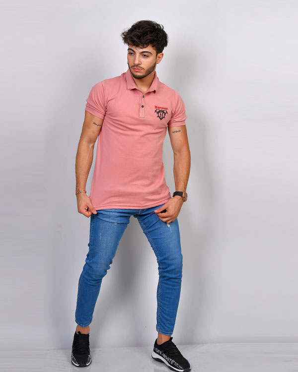 تی شرت یقه دار مردانه HERMES مدل 0565