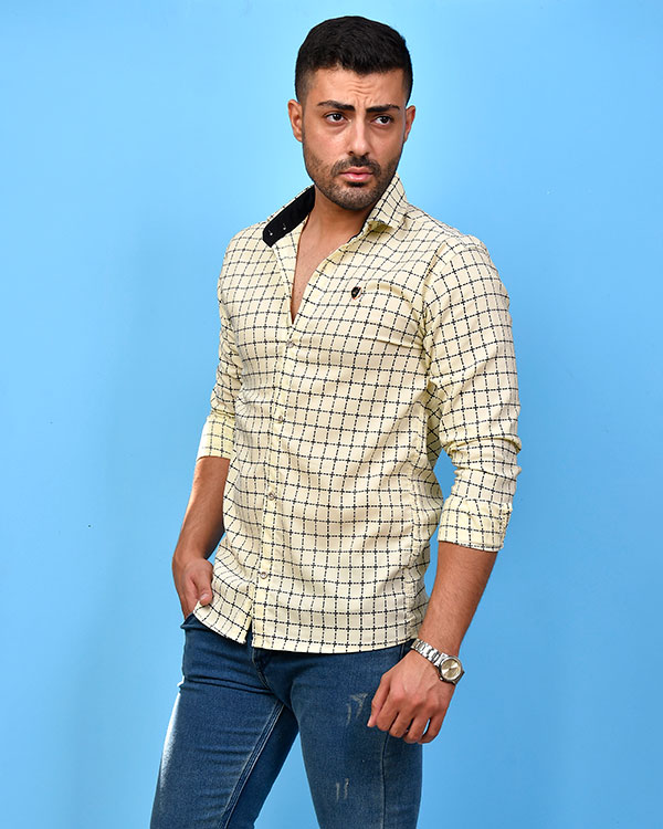 پیراهن مردانه چهارخانه مدل 0563