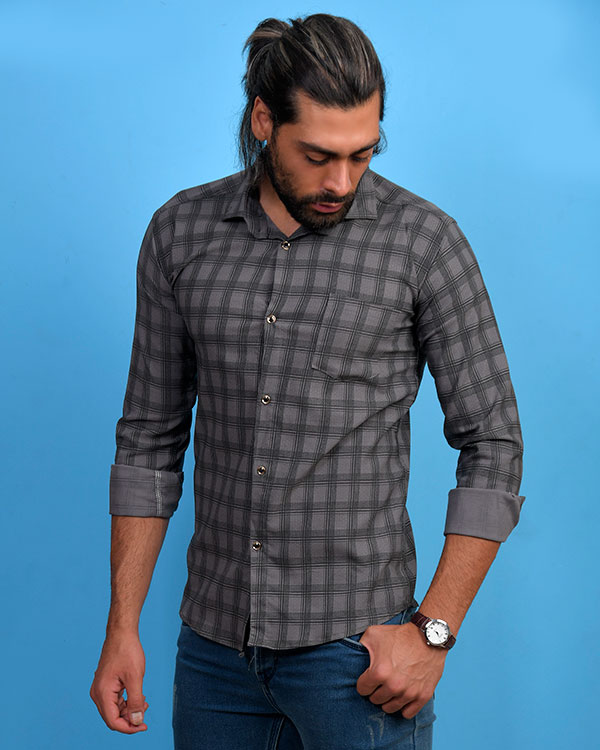 پیراهن مردانه خطی مکعبی مدل 0722