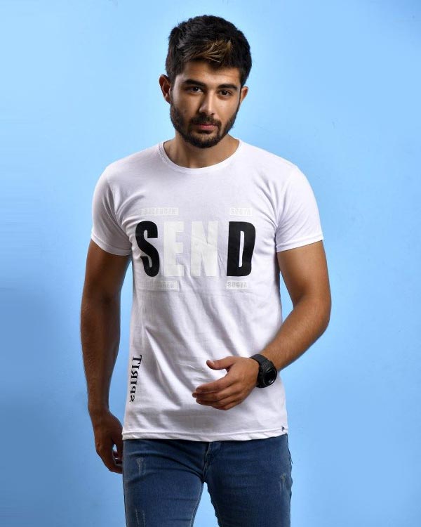 تی شرت یقه گرد مردانه send مدل 0886