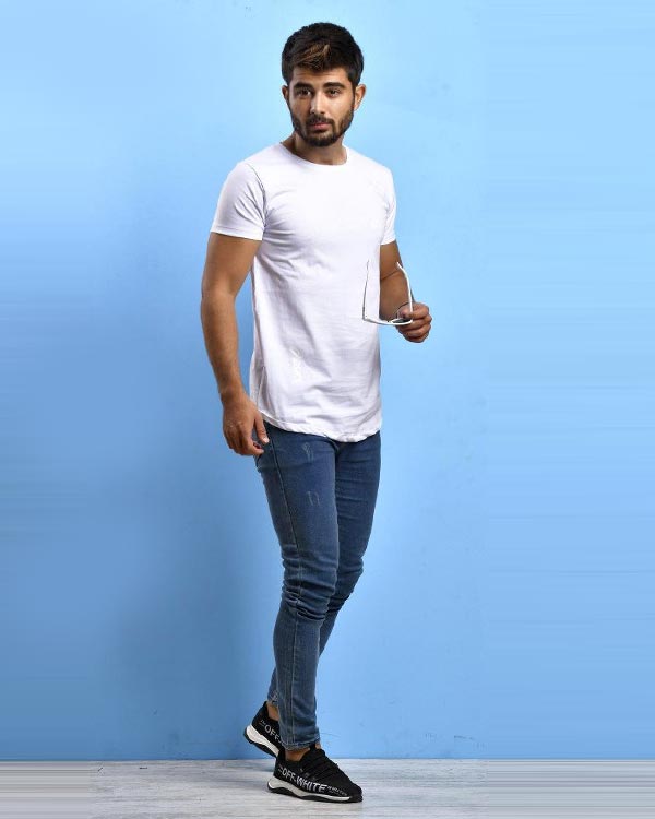تی شرت یقه گرد مردانه asics مدل 0890