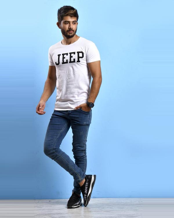 تی شرت یقه گرد مردانه jeep مدل 0891