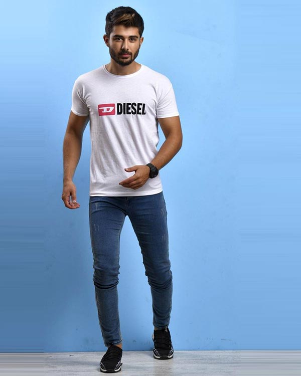تی شرت یقه گرد مردانه diesel مدل 0893