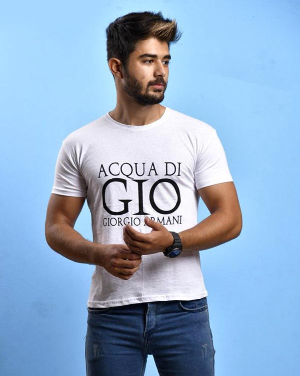 تی شرت مردانه یقه گرد acquadi مدل 0895