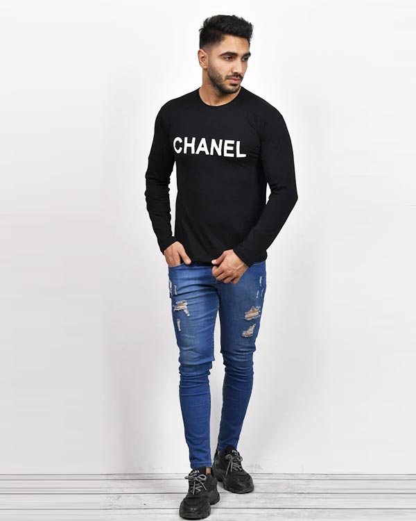 تی شرت مردانه آستین بلند CHANEL مدل 0367