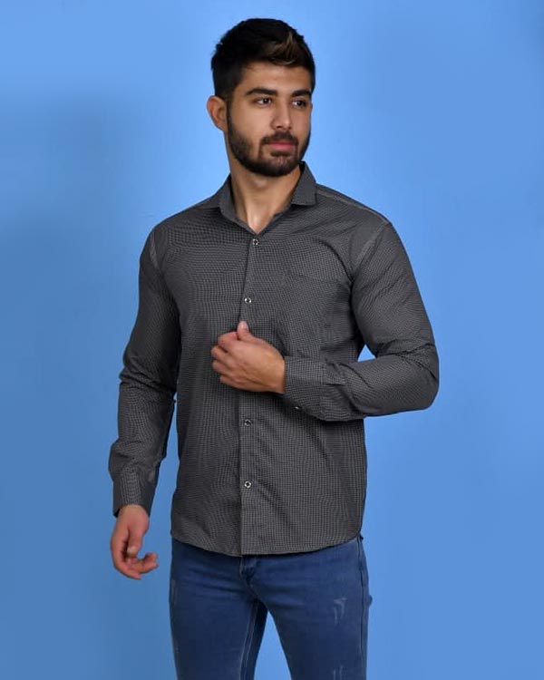 پیراهن مردانه چهارخانه ریز 0558