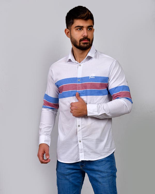 پیراهن مردانه سه خط مدل 6679