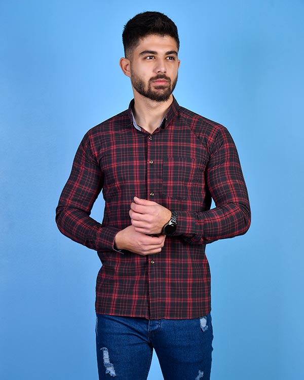 پیراهن مردانه چهار خانه مدل 0048