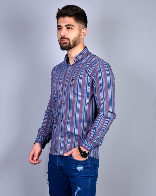 پیراهن مردانه راه راه مدل 0050