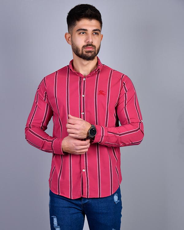 پیراهن مردانه راه راه مدل 0056